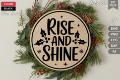 Rise And Shine SVG | Christmas Round Sign SVG | Xmas SVG Product Image 3