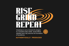 Rise Grind Repeat Urban Typography T-shirt Design Product Image 1