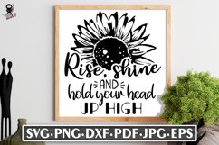 Rise, Shine and Hold Your Head Up High | Sunflower SVG Product Image 3
