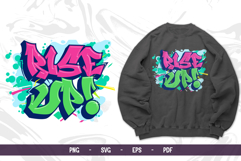 Rise Up | Graffiti Typography SVG PNG EPS PDF Streetwear Product Image 1