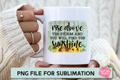Motivational Quote, Sunflower Sublimation, Coffee Mug PNG Product Image 2