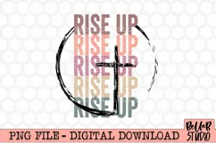 Rise Up Stacked Letters Vintage Cross PNG Sublimation Design Product Image 2