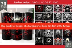 Rose, Halloween tumbler wrap Black tumbler sublimation 20Oz Product Image 2