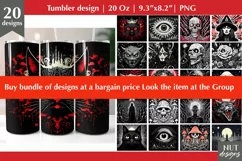 Rose, Halloween tumbler wrap Black tumbler sublimation 20Oz Product Image 2