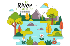 10 River Landscape Illustration Product Image 1