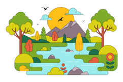 10 River Landscape Illustration Product Image 3