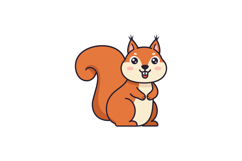 Cheerful cartoon squirrel with large eyes and bushy tail in Product Image 1