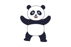 Playful panda character in a flat design style showcasing jo Product Image 1