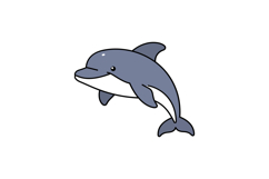 Playful dolphin splashing joyfully in a clear ocean, minimal Product Image 1