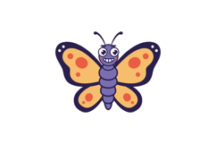 Colorful butterfly illustration with playful expression in f Product Image 1