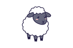 Cute sheep character with fluffy wool in a minimal flat desi Product Image 1