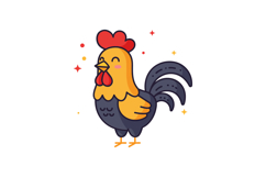 Colorful rooster standing proudly with a cheerful expression Product Image 1
