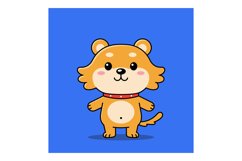 Cute cartoon dog character with playful expression in flat v Product Image 1