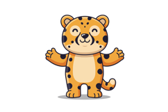 Happy cartoon leopard character with cheerful expression in Product Image 1