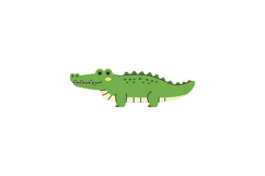 Cute green crocodile in a playful flat design style for vect Product Image 1