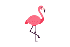 Pink flamingo standing gracefully on one leg in a flat desig Product Image 1