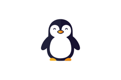 Cute penguin character with a joyful expression in flat vect Product Image 1