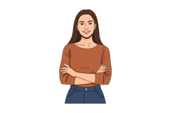 Confident young woman with crossed arms in a casual outfit, Product Image 1