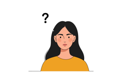 Young woman with long dark hair looking confused in a minima Product Image 1