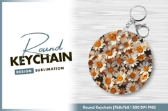 Daisy Flowers in a Circle Arrangement with Round Keychain Product Image 1