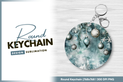 Christmas ornaments fir branches round keychain png Product Image 1