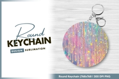 Shimmering gradient background with round keychain png Product Image 1