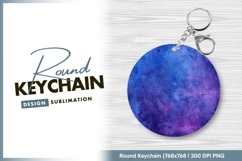Blue and purple grunge texture background round keychain Product Image 1