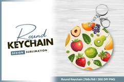 Cartoon fruit pattern with round keychain png Product Image 1