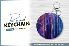 Abstract glowing strings of light background round keychain Product Image 1