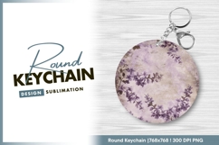 Round floral pattern with lavender blossoms round keychain Product Image 1
