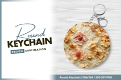 Dried flowers round png for keychain design Product Image 1