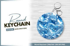 Blue hearts with round keychain png Product Image 1