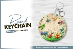 Cartoon insects circle round keychain png Product Image 1