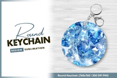 Diamond hearts luxury round keychain png Product Image 1