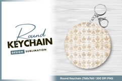 Vintage floral pattern round keychain png Product Image 1