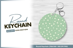Starry green round keychain png Product Image 1
