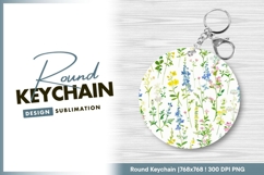 Floral pattern round keychain png Product Image 1