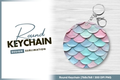 Floral pattern round keychain png Product Image 1