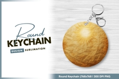 Vintage crumpled paper texture with round keychain png Product Image 1