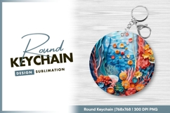 Vibrant undersea world round keychain png Product Image 1