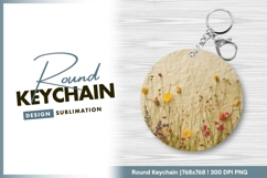 Floral pattern round keychain png design Product Image 1