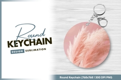 Pink pampas grass in round keychain png Product Image 1