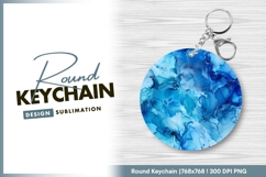Abstract blue Round keychain png Product Image 1
