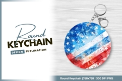 American flag round keychain png design Product Image 1
