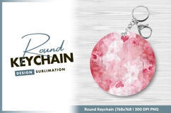 Pink watercolor round keychain png design Product Image 1