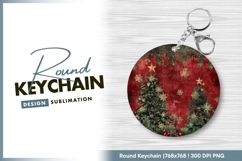 Festive christmas tree round keychain png design Product Image 1