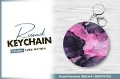 Abstract pink purple round keychain png Product Image 1