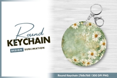 Floral round keychain png design sublimation Product Image 1