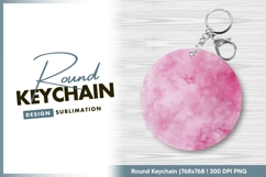 Round keychain png pink watercolor design Product Image 1