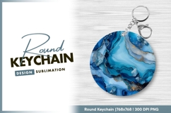 Round keychain png blue abstract design Product Image 1